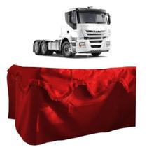 Cortina Cetim Frente E Lateral Para Iveco Stralis Vermelho