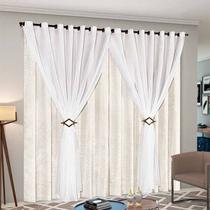 Cortina Cetim Voil Cecília 4,00x2,50