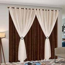 Cortina Cetim Voil com Presilhas Cecília para Sala Quarto 3,00x2,50