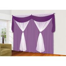 Cortina Charme Casa Dona 200x170 cm Roxo