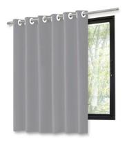 Cortina Cinza-escuro Antialérgico Pvc C/ Ilhós Blackout 2,80 X 1,80