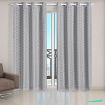 Cortina cinza xadrez para quarto ou sala de tv tamanho 2.60 por 2.50