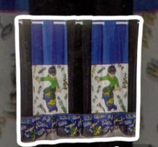 Cortina Colors Boys Para Varão Simples 2,00M X 1,80M Azul Skate Bella Enxovais