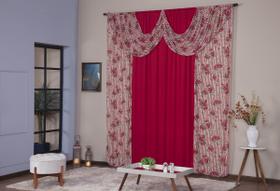 Cortina com Bando para Decoração de Sala Quarto Porta Balcão Malha Gel Paris Mista 2,00m x 1,60m Estampada