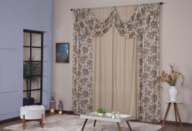 Cortina com Bando para Decoração de Sala Quarto Porta Balcão Malha Gel Paris Mista 5,00m x 2,80m Estampada