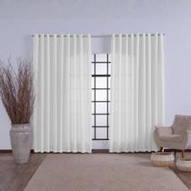 Cortina Com Forro e Tecido Voal 3,00x2,70 Luxo Sala Quarto Cor:Branco Cortina Com Forro e Tecido Voal 3,00x2,70 Luxo Sala Quarto Cor:Branco