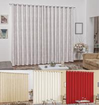 Cortina com ilhós cromado para sala ou quarto 3 metros curtinas aconchegantes