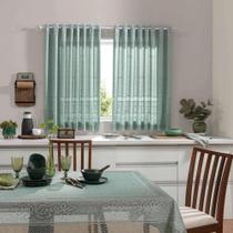 Cortina Com Toalha De Mesa 4L Quadrada Pistache Renda