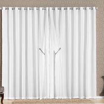 Cortina Com Voil e Pedraria 2,00 X 1,70 Bélgica Branca