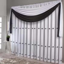 Cortina Combinada Doha Branca 300x250cm com Voal para Varão Realce Top Cortina Combinada Doha Branca 300x250cm com Voal para Varão Realce Top