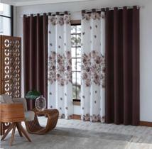 Cortina Combinada Horto Chocolate Sultan