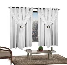 Cortina Corta Luz 2,00m X 1,40m 100% Blackout Com Voil Branco Para Sala Ou Quarto Para Varão Simples Cortina Corta Luz 2,00m X 1,40m 100% Blackout Com Voil Branco Para Sala Ou Quarto Para Varão Simples