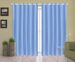 Cortina Corta Luz 2,00M X 1,80M 100% Blackout Pvc Azul