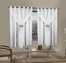 Cortina Corta Luz 2,00Mx1,80M 100% Blackout Com Voil Branco