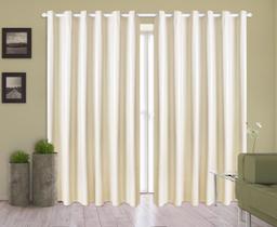 Cortina Corta Luz 2,50m X 2,20m 100% Blackout PVC Palha Para Sala Ou Quarto Para Varão Simples - Ibitinga Decora