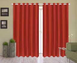 Cortina Corta Luz 2,80m X 1,80m 100% Blackout PVC Vermelho Para Sala Ou Quarto Para Varão Simples