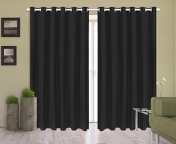 Cortina Corta Luz 2,80m X 2,50m 100% Blackout PVC Preta Para Sala Ou Quarto Para Varão Simples