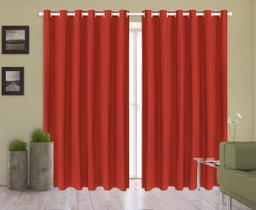 Cortina Corta Luz 2,80m X 2,50m 100% Blackout PVC Vermelho Para Sala Ou Quarto Para Varão Simples