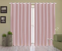 Cortina Corta Luz 3,00m X 2,40m 100% Blackout PVC Rosa Para Sala Ou Quarto Para Varão Simples