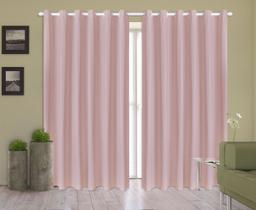 Cortina Corta Luz 3,00m X 2,50m 100% Blackout PVC Rosa Para Sala Ou Quarto Para Varão Simples