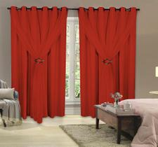 Cortina Corta Luz 3,00Mx2,80M 100% Blackout Voil Vermelho