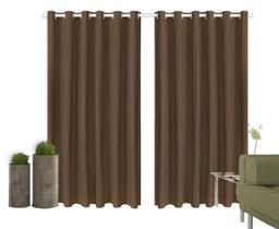 Cortina Corta Luz 4,00m X 2,40m 100% Blackout PVC Tabaco Para Sala Ou Quarto Para Varão Simples