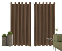 Cortina Corta Luz 4,00m X 2,70m 100% Blackout PVC Tabaco Para Sala Ou Quarto Para Varão Simples