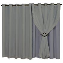 Cortina Corta Luz 5m X 2m Em Tecido Blackout Com Voil E Ilhós Tabaco Sala Quarto Estúdio Blecaute Cortina Corta Luz 5m X 2m Em Tecido Blackout Com Voil E Ilhós Tabaco Sala Quarto Estúdio Blecaute