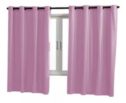 Cortina Corta Luz Blackout PVC Plástica Rosa 2,20m x 1,30m