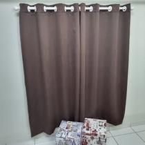 Cortina corta luz em tecido 2,50 x 3,00 - marrom