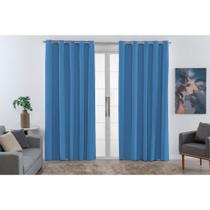 Cortina Corta Luz PVC 100% Blackout 2,80m x 1,30m para Sala Quarto Escritório Ilhós Cromado Blecaute