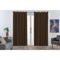 Cortina Corta Luz PVC 100% Blackout 2,80m x 1,40m para Sala Quarto Escritório Ilhós Cromado Blecaute