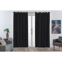 Cortina Corta Luz PVC 100% Blackout 2,80m x 1,50m para Sala Quarto Escritório Ilhós Cromado Blecaute