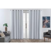 Cortina Corta Luz PVC 100% Blackout 2,80m x 2,10m para Sala Quarto Escritório Ilhós Cromado Blecaute