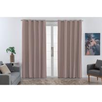 Cortina Corta Luz PVC 100% Blackout 2,80m x 2,10m para Sala Quarto Escritório Ilhós Cromado Blecaute