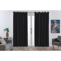 Cortina Corta Luz PVC 100% Blackout 2,80m x 2,10m para Sala Quarto Escritório Ilhós Cromado Blecaute
