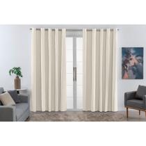 Cortina Corta Luz PVC 100% Blackout 2,80m x 2,10m para Sala Quarto Escritório Ilhós Cromado Blecaute