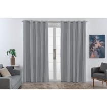Cortina Corta Luz PVC 100% Blackout 2,80m x 2,70m para Sala Quarto Escritório Ilhós Cromado Blecaute