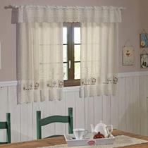 Cortina Cozinha 2,00 X 1,50M Renda Bege Coffee