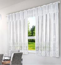 Cortina Cozinha de Renda Branca 200x120cm Bule - Interlar