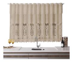 Cortina Cozinha Donna 220x120cm Renda Arabesco Desert Bandô Cortina Cozinha Donna 220x120cm Renda Arabesco Desert Bandô