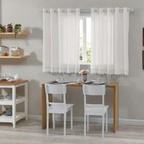 Cortina Cozinha Novara 3,00m X 1,20m Bella Janela Branco