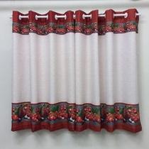 Cortina cozinha oxford digitalizada 1,20 x 2,00 - tomate linho