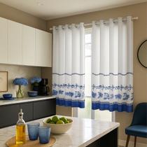 Cortina Cozinha para Varão de 2 Metros Estampada Ilhós Mimo