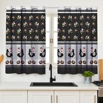 Cortina Cozinha Pequena Vitro Oxford Janela Balcao Para Varao Simples Ilhos Moderna Lavavel Fazenda - Kauanzinho Enxovais