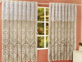 Cortina Cozinha Renda Marina Beija Flor 1,50x2,35 Bege