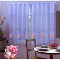 Cortina Cozinha Renda Transfer Cozinha 2,50cm X 1,20cm Cortina