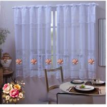 Cortina Cozinha Renda Transfer Cozinha 2,50cm X 1,20cm Cortina