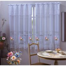 Cortina Cozinha Renda Transfer Cozinha 2,50cm X 1,20cm Cortina