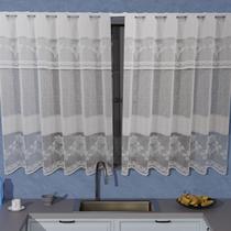 Cortina Cozinha Rendada 1,20m x 2,00m Lisa - Arte & Cazza